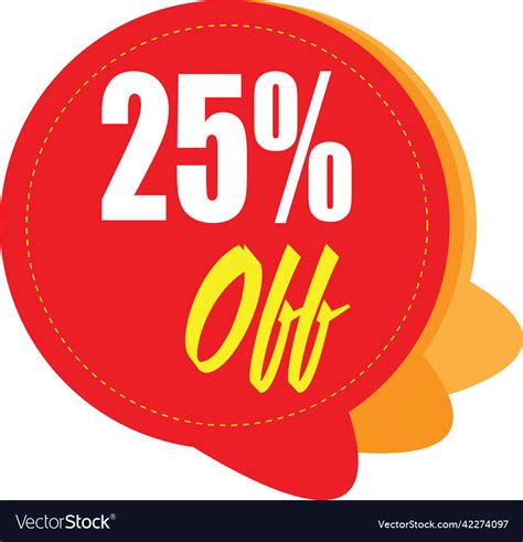25 Percentage Off Discount Promotion Sale Vector Image
