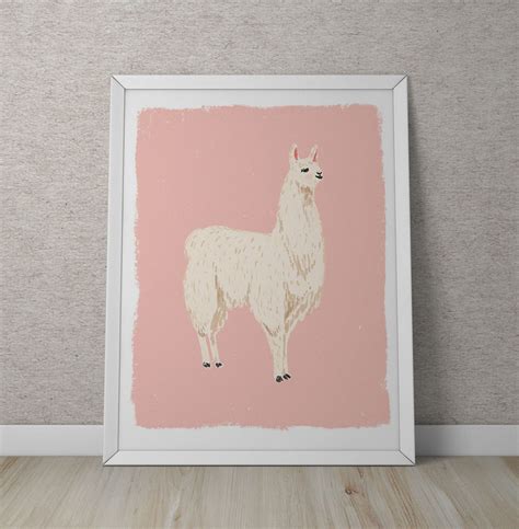Llama Art Print Llama Wall Decor Cute Llama Illustration Etsy