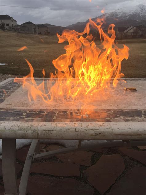 Me And My Friend Lit A Table On Fire Thought It Looked Cool Rpics