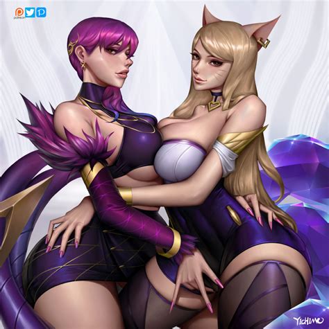 Kda Evelynn And Ahri By Yichimoo Hentai Foundry