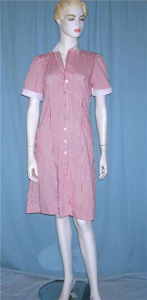 Vintage Candy Striper Bombshell Pinup Vlv Striped Uniform Etsy