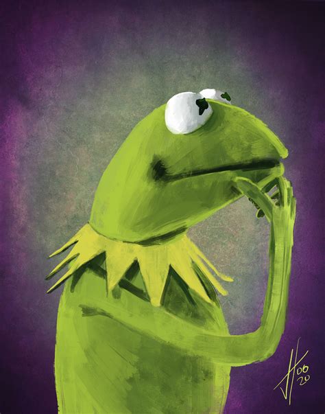 Kermit T Frog Portrait Print The Muppets Etsy Uk