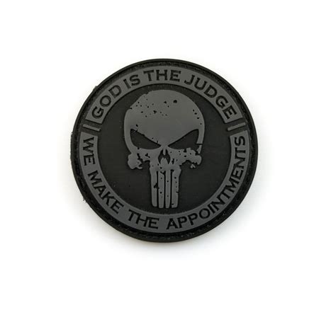 Pvc Morale Patch Circular Punisher Black And Grey Tactical