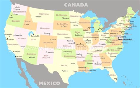 Maps Of North America And American Countries Political At Usa Map With