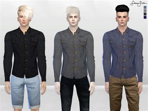 Zander Button Up Shirt By Mclaynesims At Tsr Sims 4 Updates