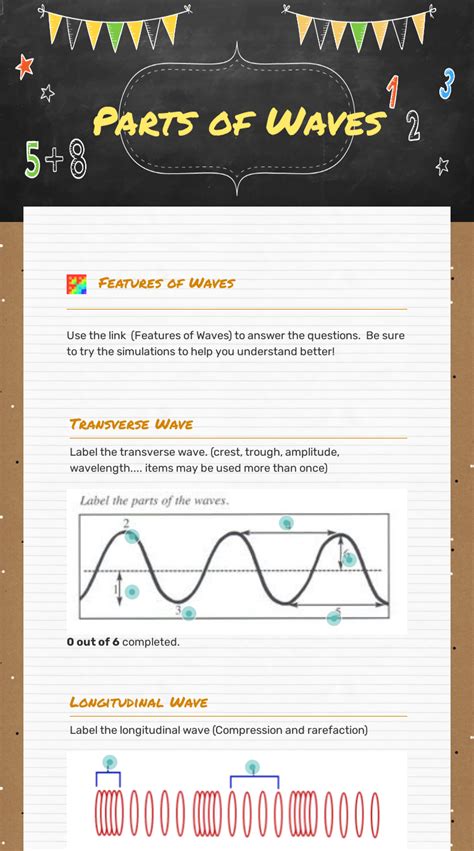 Parts Of Waves Interactive Worksheet By Joseph Weigand Wizerme