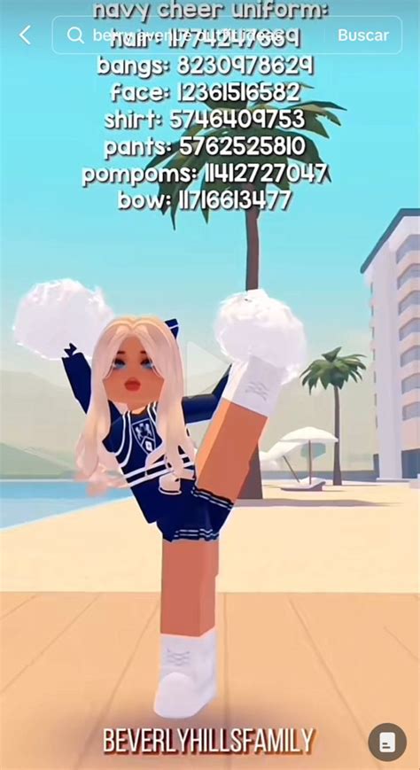 A Girl In A Cheerleader Outfit Is Dancing On The Beach With Palm Trees