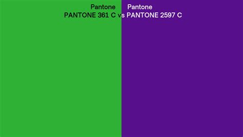 Pantone 361 C Vs Pantone 2597 C Side By Side Comparison