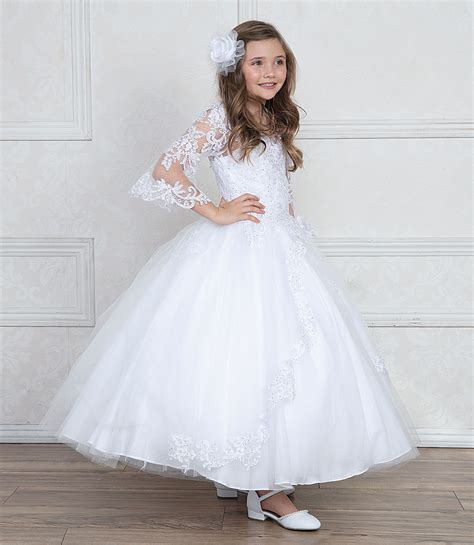We offer next day air Buy White First Communion Dresses with Long Sleeves ...