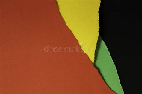 Abstract Geometric Black Red Yellow Green Color Paper Background