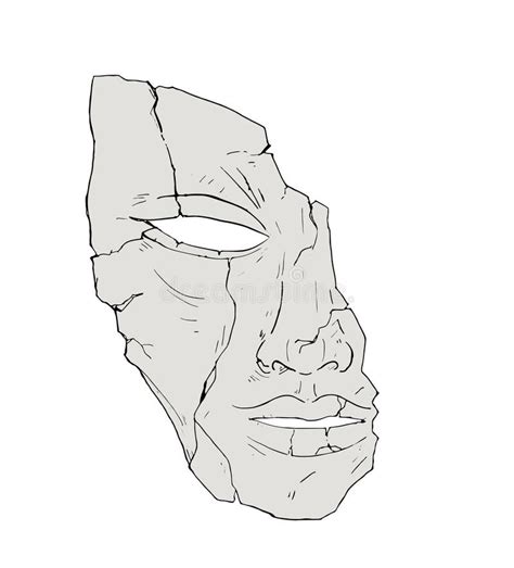 Design Of Old Broken Mask Stock Vector Illustration Of Person 211128406