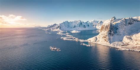 View From Flying Drone Of Hamnoy Villege Stock Photo Image Of Frosty