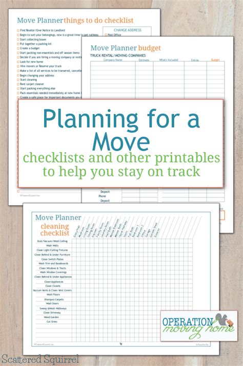 More Move Planner Printables To Help You Stay On Track