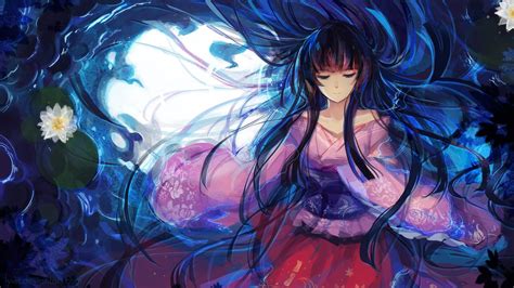 1360x768 Resolution Blue Haired Female Anime Character Hd Wallpaper