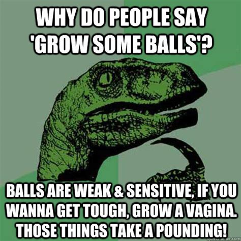 Why Do People Say Grow Some Balls Balls Are Weak And Sensitive If You Wanna Get Tough Grow A