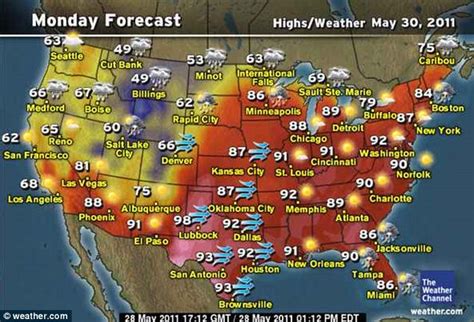 Weather Map Of Usa For This Weekend - United States Map