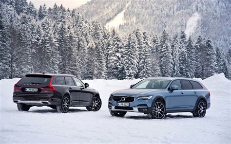 Download Wallpapers Volvo V90 Cross Country 2017 Winter Wagon Blue