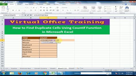 Excel Tips How To Find Duplicate Cells Using Countif Function In