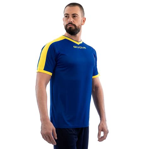Givova Kit Revolution Maglietta Da Calcio Con Shorts Blu Giallo