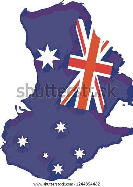 Australia Map Flag Color Pencil Volume Stock Vector Royalty Free