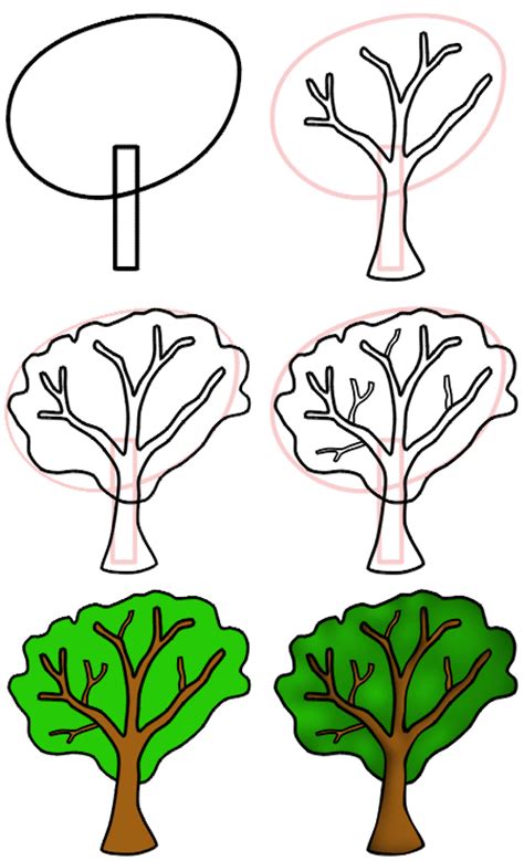 Draw A Cartoon Tree Clip Art Library