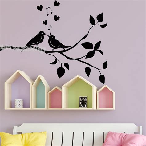 Love Birds Wall Decal Birds On The Tree Branch Wall Stickers Removable