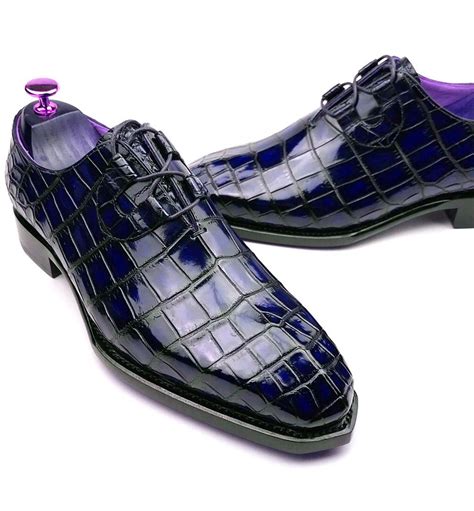Mens Alligator Shoes For Sale Blue Dress Shoes Men Casual Shoes