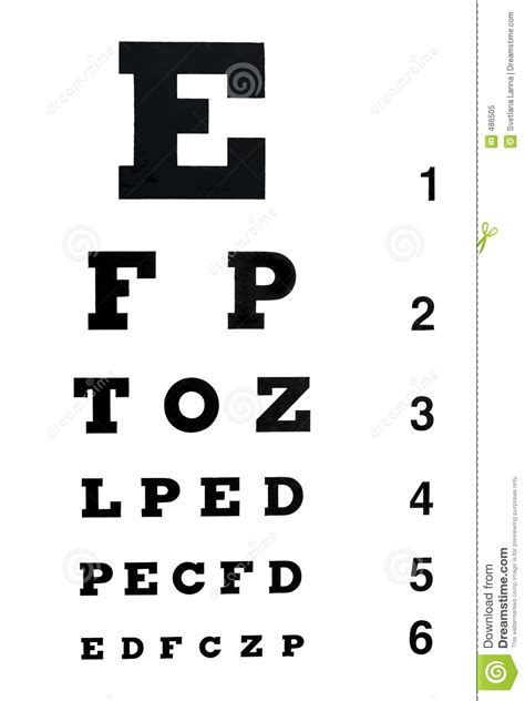 Eye Exam Chart Royalty Free Stock Photo Image 486505
