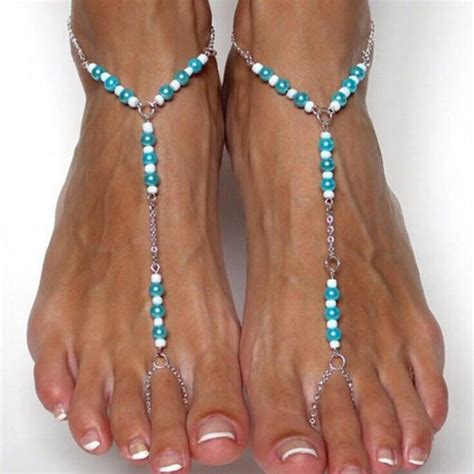womens beach barefoot sandal foot beaded bead jewelry anklet ankle chain on onbuy