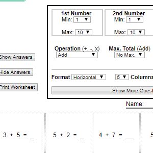 Free printable math worksheet and game generators. Printable Math Worksheet Generators