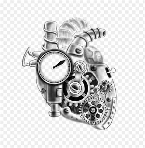 Free Download Hd Png Bio Mechanical Heart Tattoo Heart Tattoos Cool