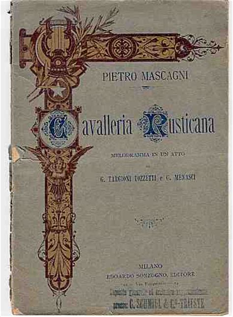See more ideas about cavalleria rusticana, pagliacci, opera. Cavalleria rusticana, libretto d'opera di Giovanni ...
