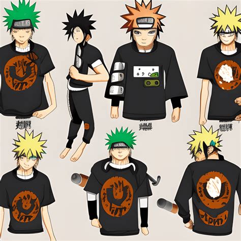 Naruto Characters Smoking Weed Tshirt Design · Creative Fabrica