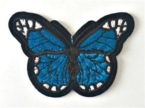 Royal Blue Butterfly Patch Iron On Applique Sew On Patch Etsy Canada