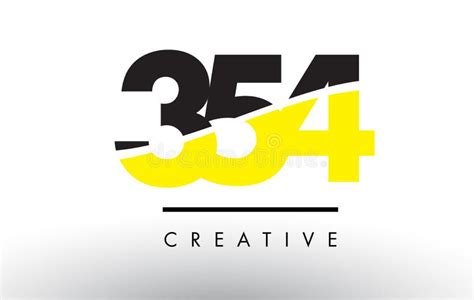354 Black And Yellow Number Logo Design Stock Illustration