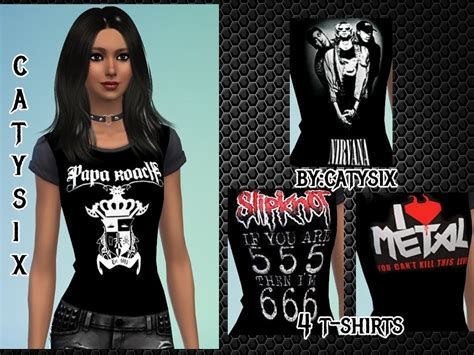 T Shirts Bands For Her Sims4 Sims 4 Mods Shirts Sims 4