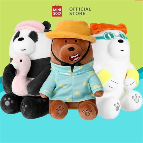 Miniso We Bare Bears Summer Vacation Series 118 Sitting Plush Toy