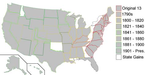 Map Of Us States Showing What They Looked Like And When They Joined The