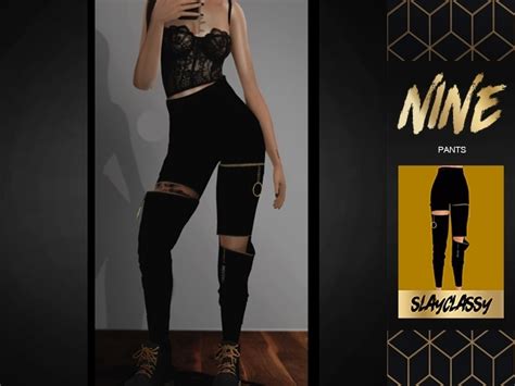 Lashes are a must for any makeup look i wear in real life so it's only right that i make some for my sims dolls. SlayClassy - Nine Pants | Sims 4, Sims 4 clothing, Sims
