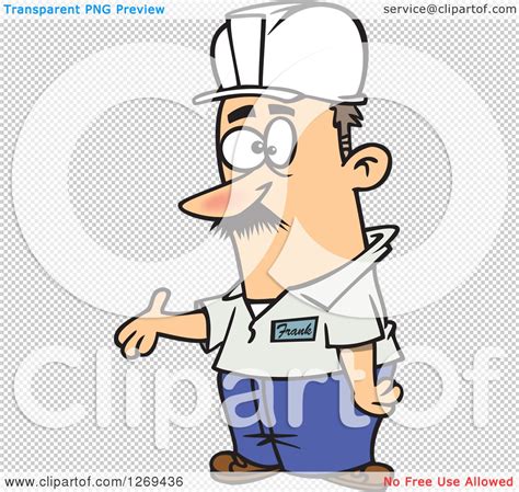 Clipart Of A Cartoon Worker Supervisor Caucasian Man Presenting