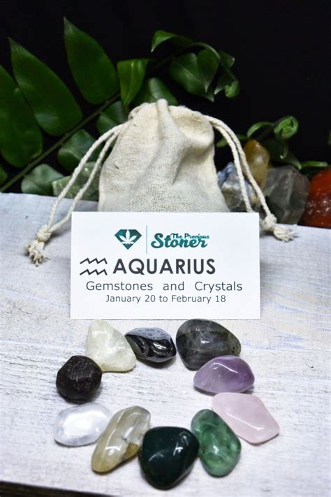 Aquarius Zodiac Crystals Gemstones Kit Aquarius Stones Set Etsy
