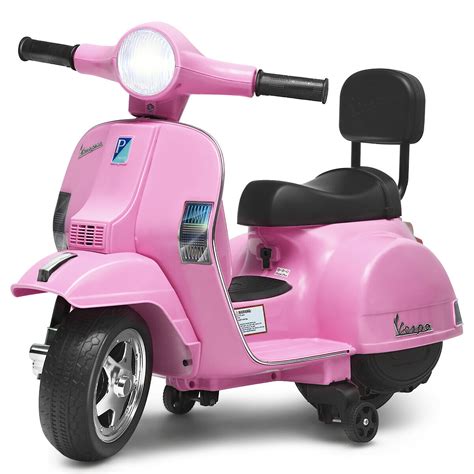 Costway 6v Kids Ride On Vespa Scooter Motorcycle For Toddler W