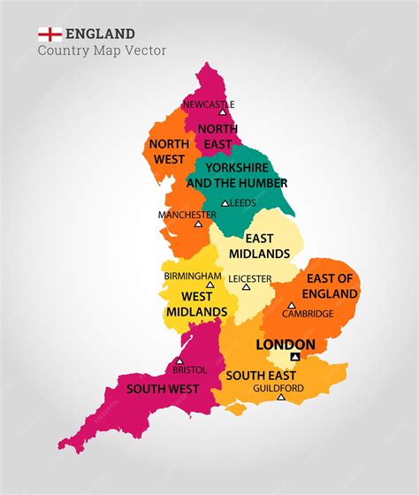 Premium Vector Detailed Map Of England Vector Illustration