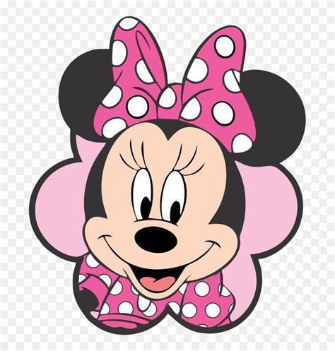 Minnie Mouse Face With Pink And White Polka Dots On The Head Hd Png