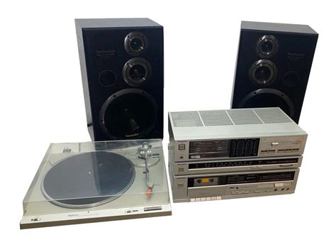 all technics vinyl cassette am fm 50wx2 hi fi system turntable cassette deck tuner