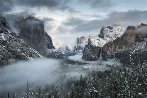 Yosemites Tunnel View Near Sunset After A Winter Storm John H Moore