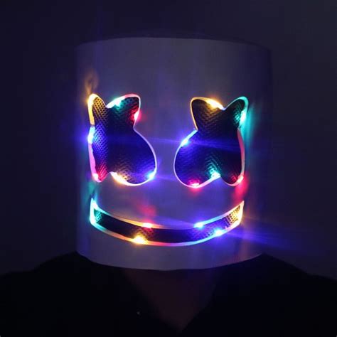 Disco Dj Led Mask Marshmello Helmets Full Head Novelty Lighting Hat Dj