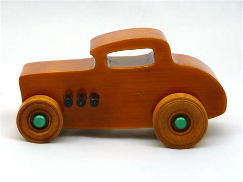 Handmade Wooden Toy Car Hot Rod Deuce Coupe Finish