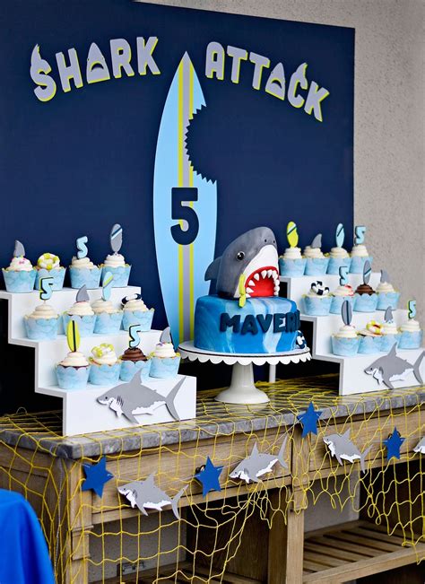 Shark Party 4 X 6 And 5x7 Digital Printable Pdf Tabletop Sign Instant