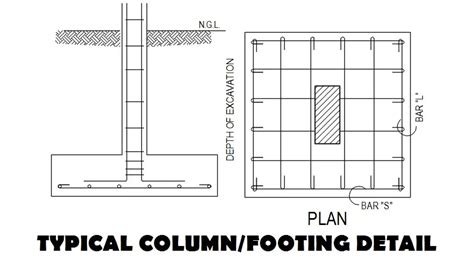 Typical Column Footing Detail Drawing In This Autocad File Download